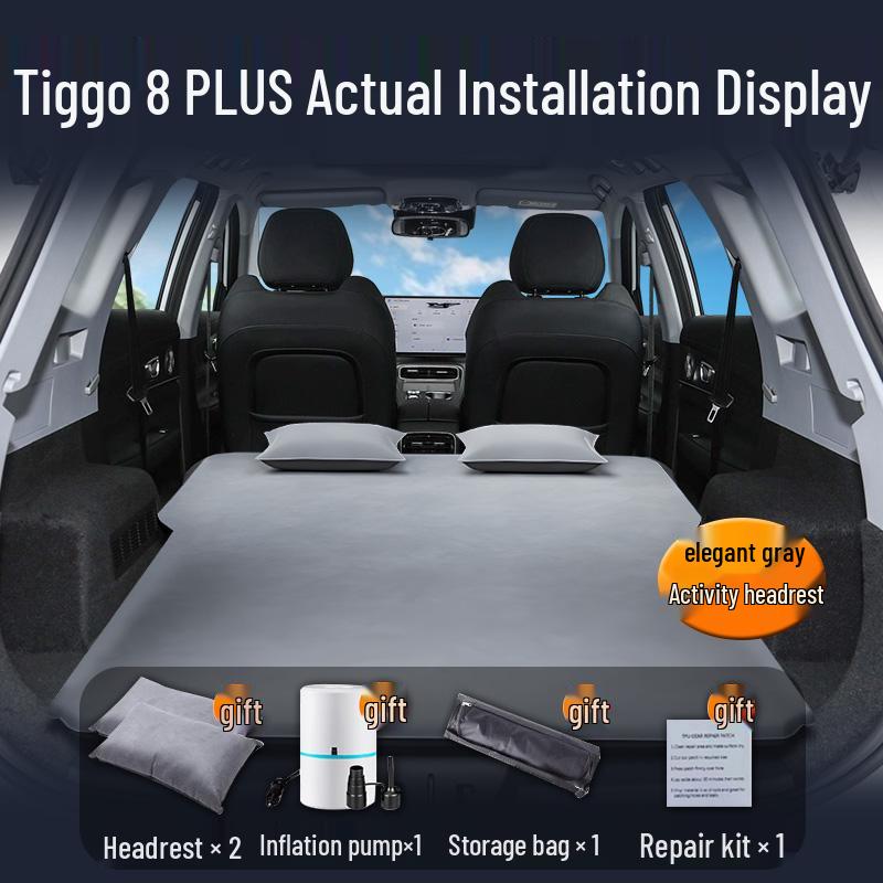 Pasuje do 25 modeli Chery Tiggo 8 Plus: Materac do łóżka samochodowego, Nadmuchiwany materac do bagażnika, Tylna poduszka powietrzna, Mata do spania w samochodzie.