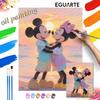 Mickey and Minnie Mouse Sunset Beach Paint by Numbers Painting Art Kit Home Decor Gift
