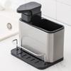 Stainless Steel Soap Dispenser 3-in-1 Faucet Storage Rack Practical Sink Organizer Tray  Home