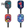 Junior Pickleball Paddle Kids Cartoon Print Lightweight Glass Fiber Portable Children Racket Accessories Birthday Gift Youth