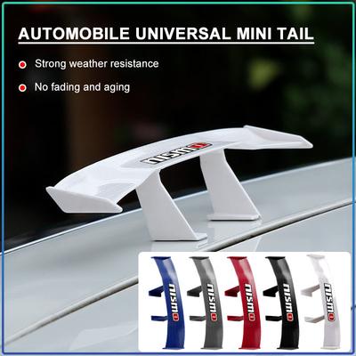 Car Mini Spoiler Tail Wing Carbon Fiber Look Tail Wings Model Decoration For Nismo R34 GTR Nissan Tiida Sylphy Teana Note X-trail 1 2 Qashqa