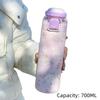 700ML Sport-Wasserflasche mit Aufdruck Ein-Klick-Deckel Thermos-Wasserflasche Trinkhalm & Schluckoption Vakuumisoliert Isolierte Wasserflasche