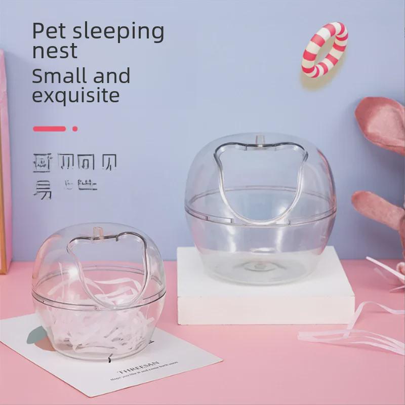 

Transparent Acrylic Dual-Use Hamster Bathroom and Hiding Nest for Small Pets See Image рожевий