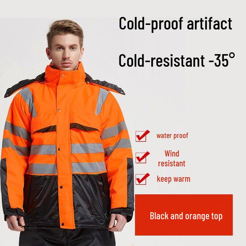 Thickened Winter Hat & Cold-Proof Workwear Jacket for Outdoor Ice Fishing