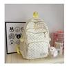 Nylon Polka Dot Girls Backpack Set Multi Compartment Zipper Closure Water Resistant Lightweight Bookbag for School Daily Use