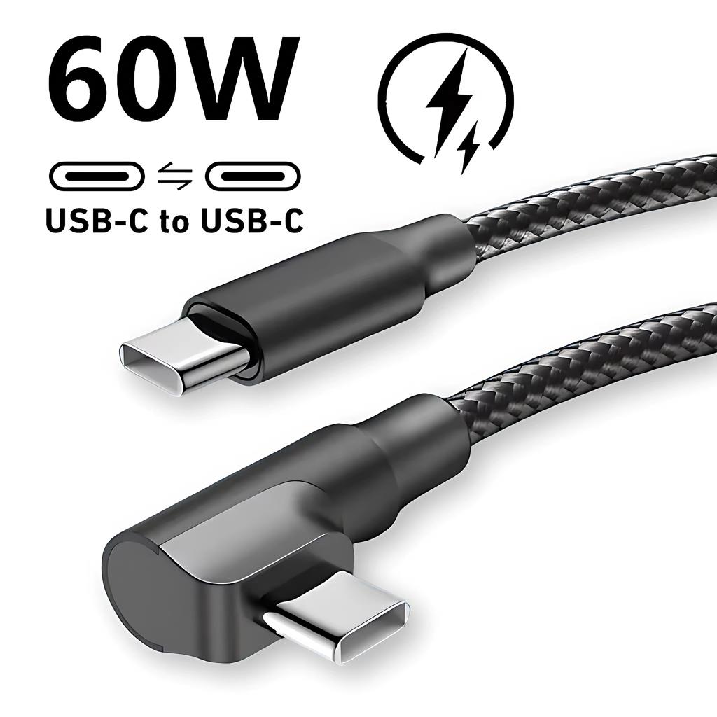 90° Elbow USB C Type C Fast Charging Cable for iPhone 17 16 15 Pro Max Samsung S25 S24 Xiaomi Redmi POCO OnePlus Oppo Vivo