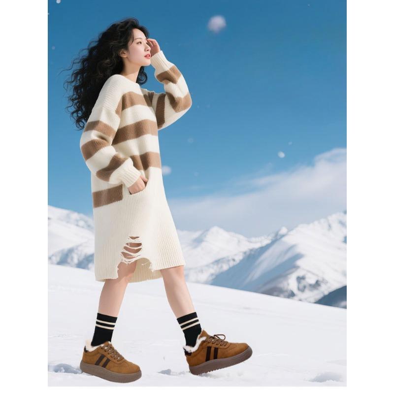 Dámské zimní teplé sněhule s tlustou podrážkou a kožešinou ve velkých velikostech, polstrované kotníkové boty, protiskluzová turistická obuv, sportovní bavlněné boty