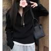 Fashion Half-zipper Turtleneck Women's Sweater Autumn and Winter New Long Sleeve Inner Knitted Pullover Sweaters Elegant Simple Top Clothes 2503