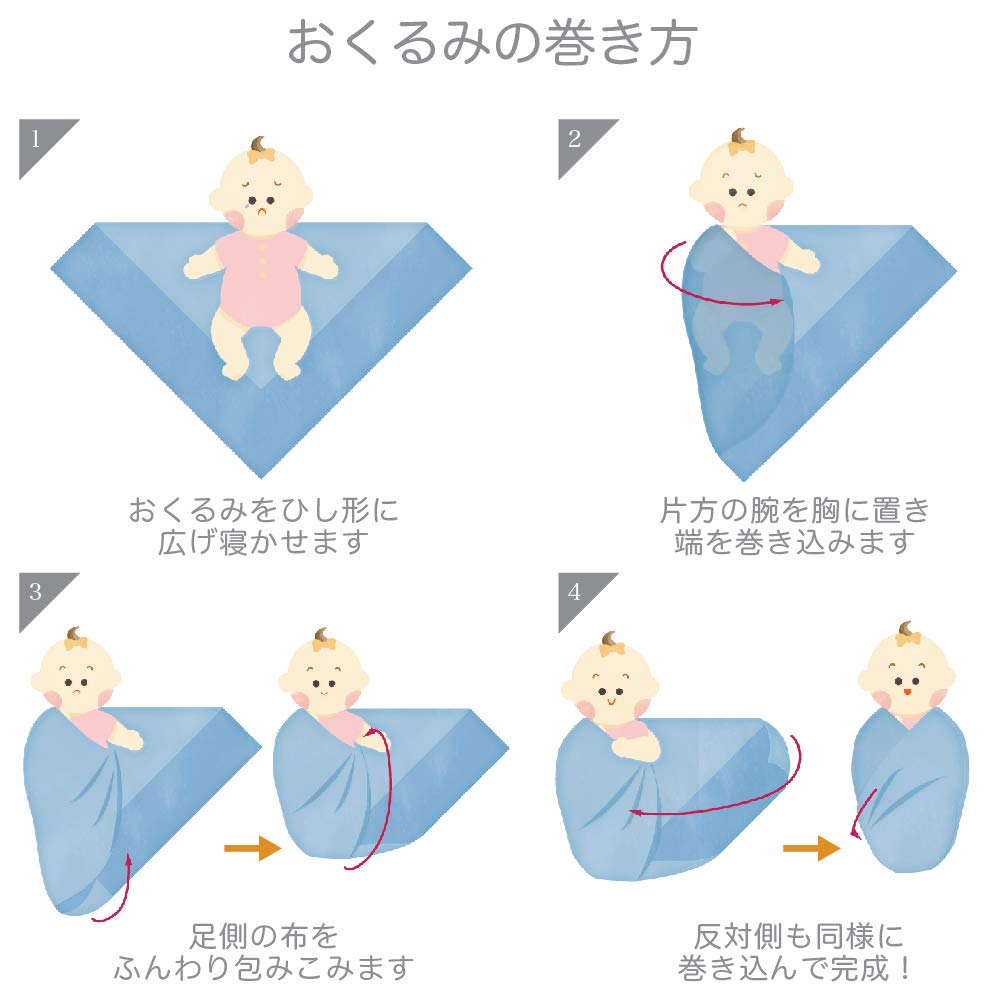 Newcastle Classics Bamboo Muslin Swaddle 4-Piece Set [Authentic Japanese Product] Soft and Fluffy Swaddle Blanket, Perfect for Baby Shower Gifts, Fire
