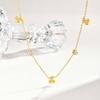 Wind Niche Sweet Girl Thin Chain Collarbone Chain Stainless Steel Diamond Cherry Bow Necklace Nc-2393