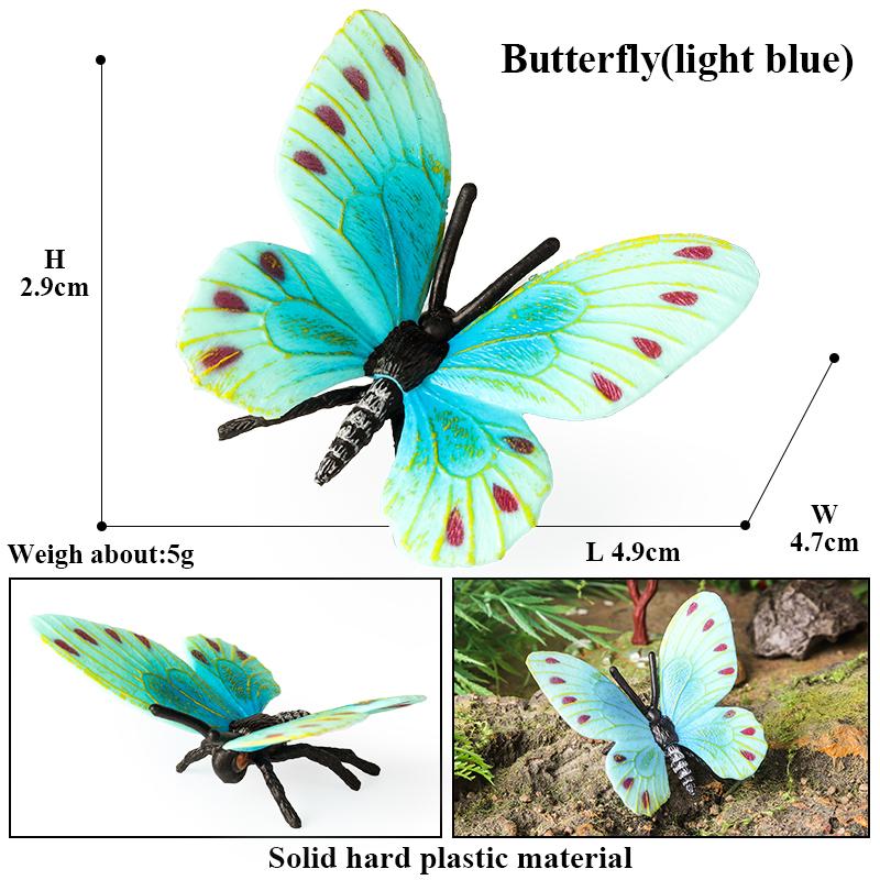 Oenux Insect Animals Model Monarch Actias Ningpoana Swallowtail Butterfly Growth Cycle Garden Figurine Education Kid Toy Gift