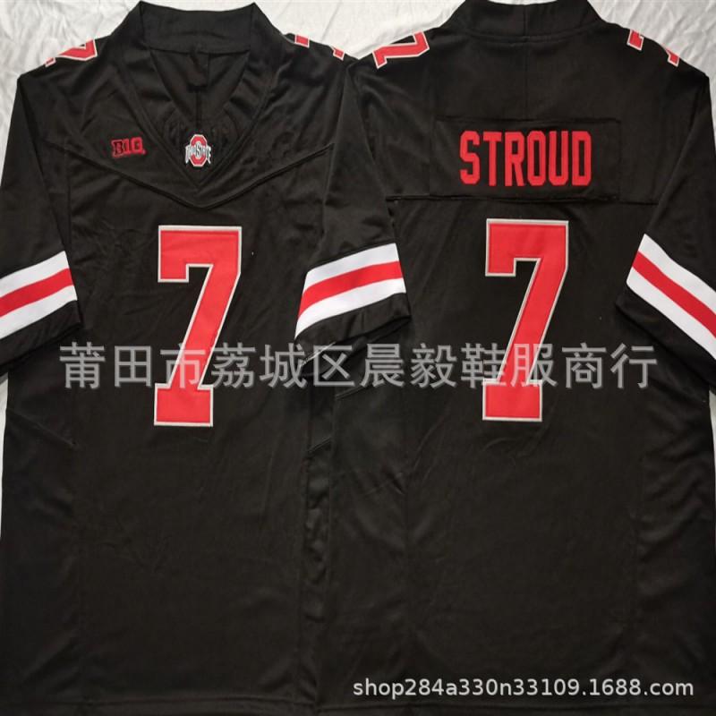 Embroidered College Rugby Jersey Men - Ohio State Buckeyes Style Numbers 7 33 18 2 1 4 Fall Winter Wear