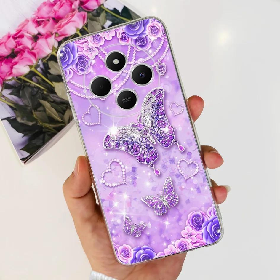 For Xiaomi Poco C75 Case 2024 New Stylish Flower Soft Transparent Silicone Phone Cover For Xiaomi Poco C75 4G C 75 PocoC75 Coque