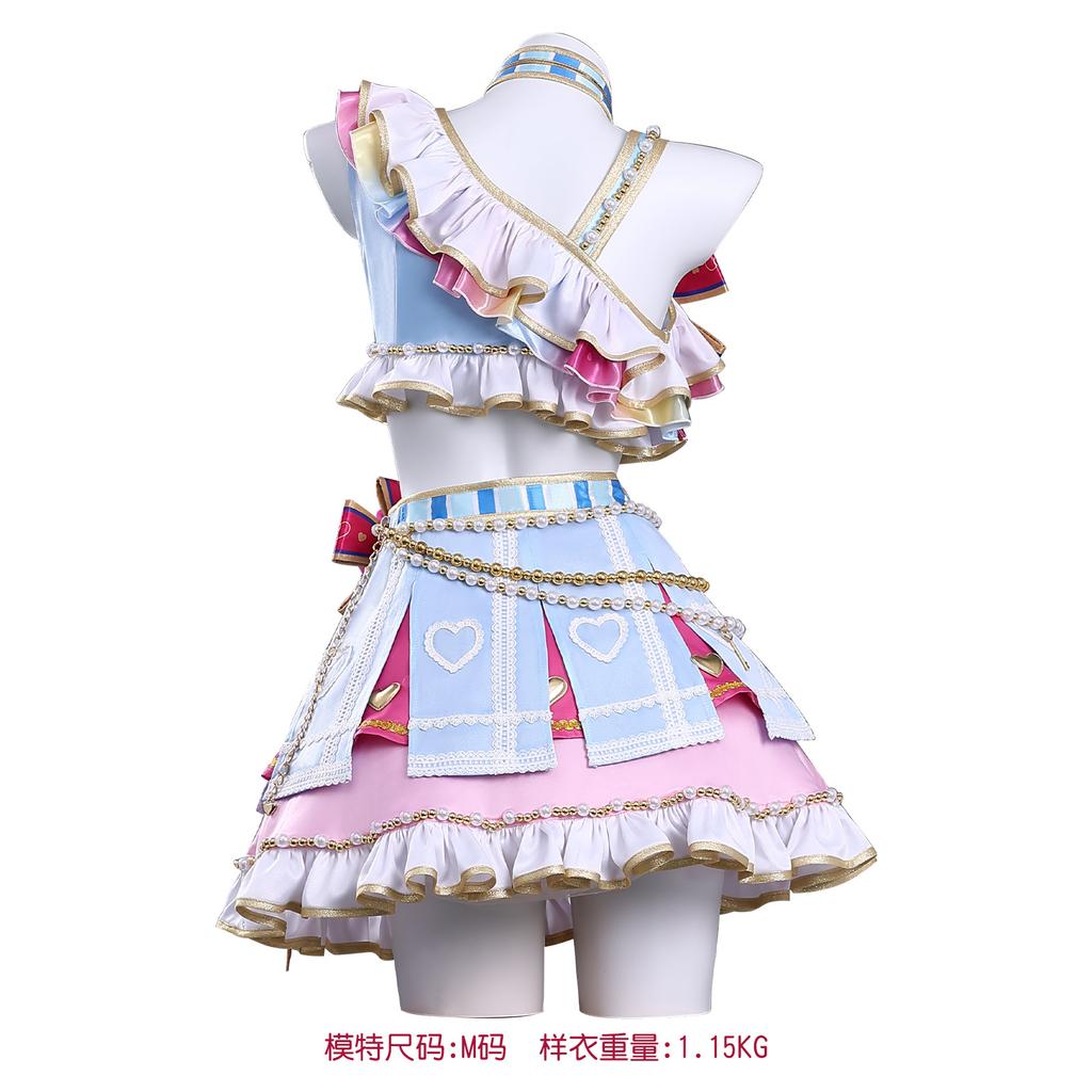 Anime Aikatsu Cheerleader Cosplay Costume Hoshimiya Ichigo School Uniform Outfit Starlight Academy Idol Dress for Girls
