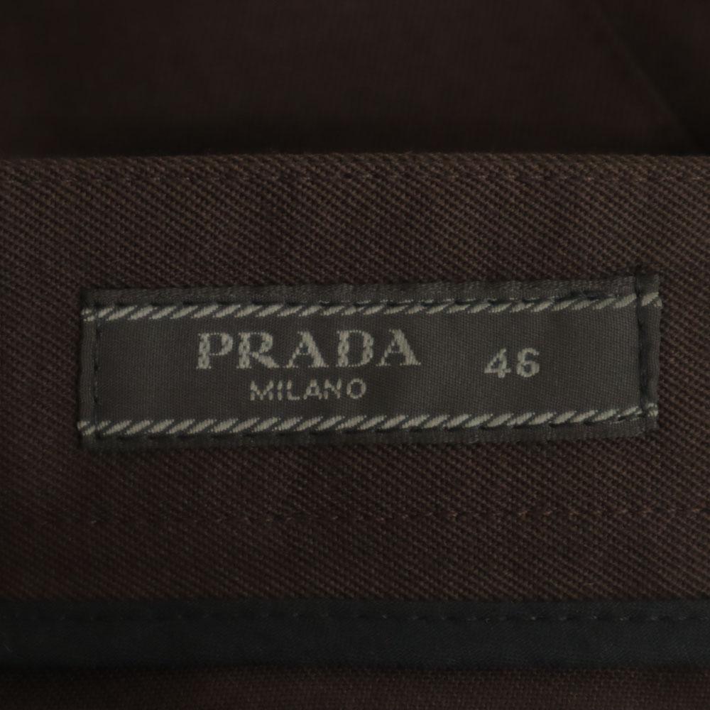 PRADA made in Italy Piping wool Slacks pants 46 Brown Men's Used