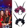 Halloween Devil Horns Headpiece With Comfortable Design Safe Costume Headband For Adults Cosplay Accessory