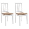 Vidaxl Chairs With Cushions, 2 Pcs, White, Solid Wood