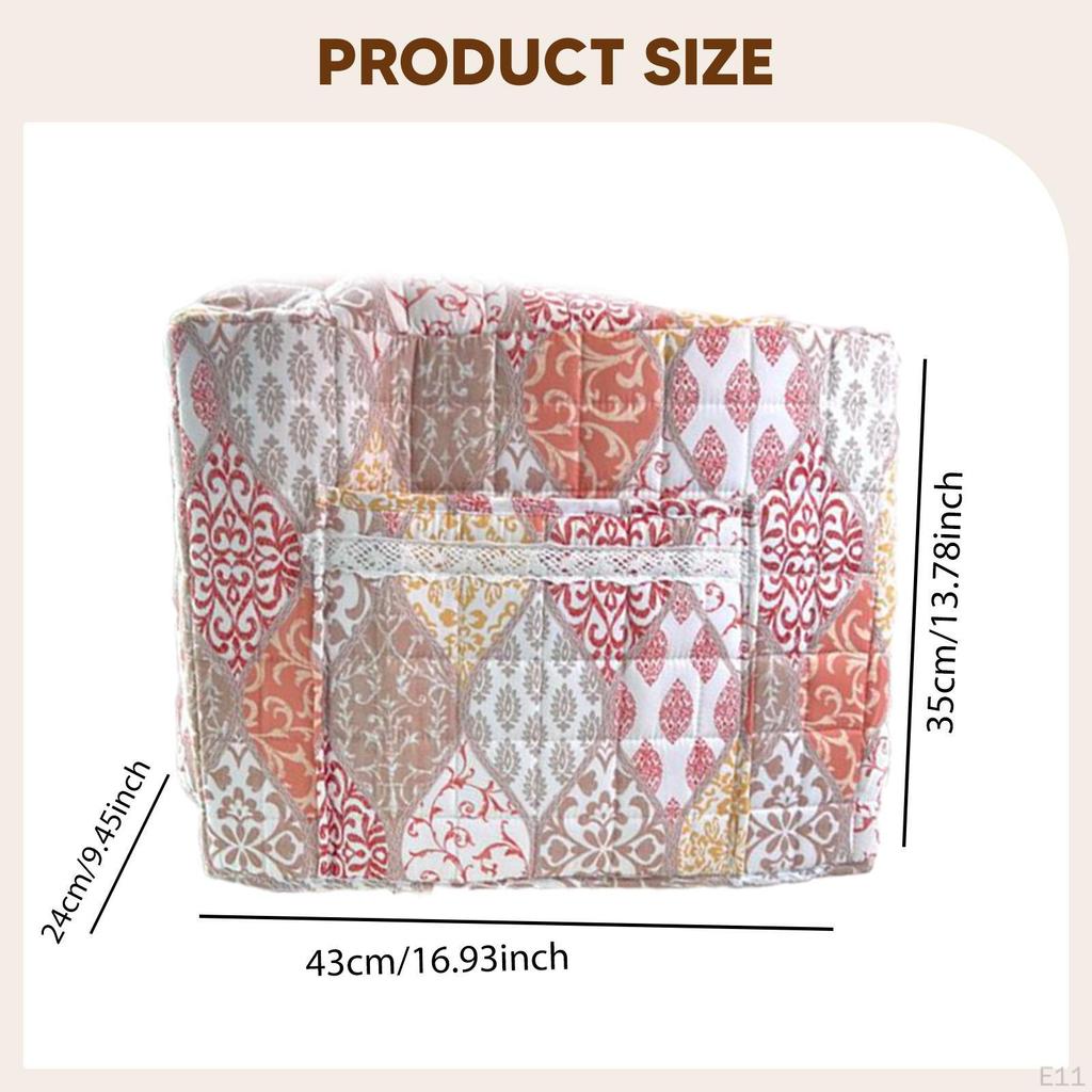 Cover for Sewing Machine, Elegant Tool Storage Bag with Floral Print And Pocket.