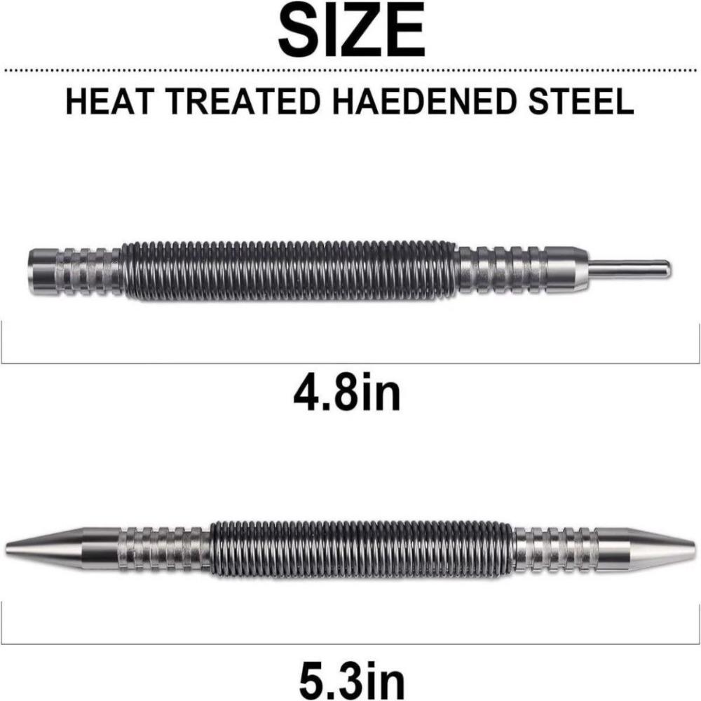 1/2Pcs 1/16&3/32inch Center Pin Punch Double Head Center Holes Punch Woodwork Drill Bit