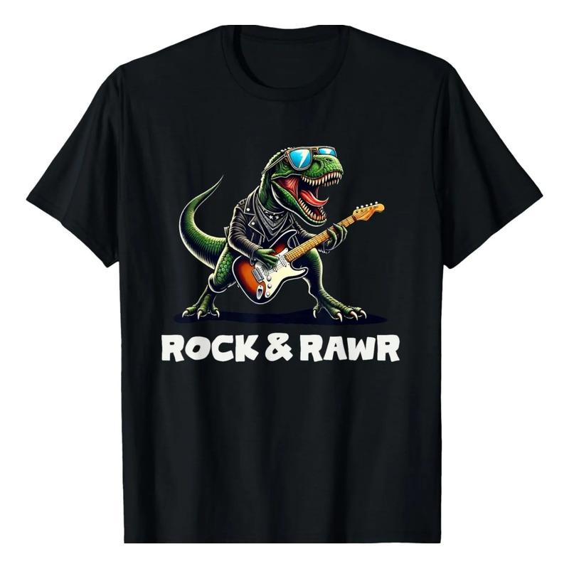 Par Unisex Con Dise?o De Dinosaurio Rock n Roll Con Estampad S разноцветный