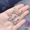 10 Pcs/Lot Alloy Rhinestone C Buckle Crown Water Drill Accessories Jewelry DIY Children's Crown Hair Headdress Decoration.