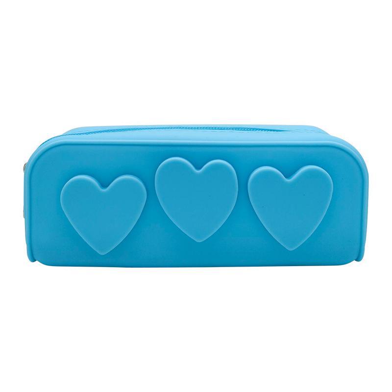 Silicone Pencil Case: Easy-Clean Cosmetic & Stationery Storage Bag, Large Capacity for Outdoor Travel.