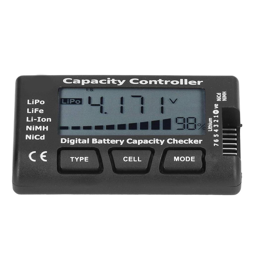 Digital Battery Capacity Checker Voltage Tester Capacity Percentage Meter for LiPo LiFe NiMH
