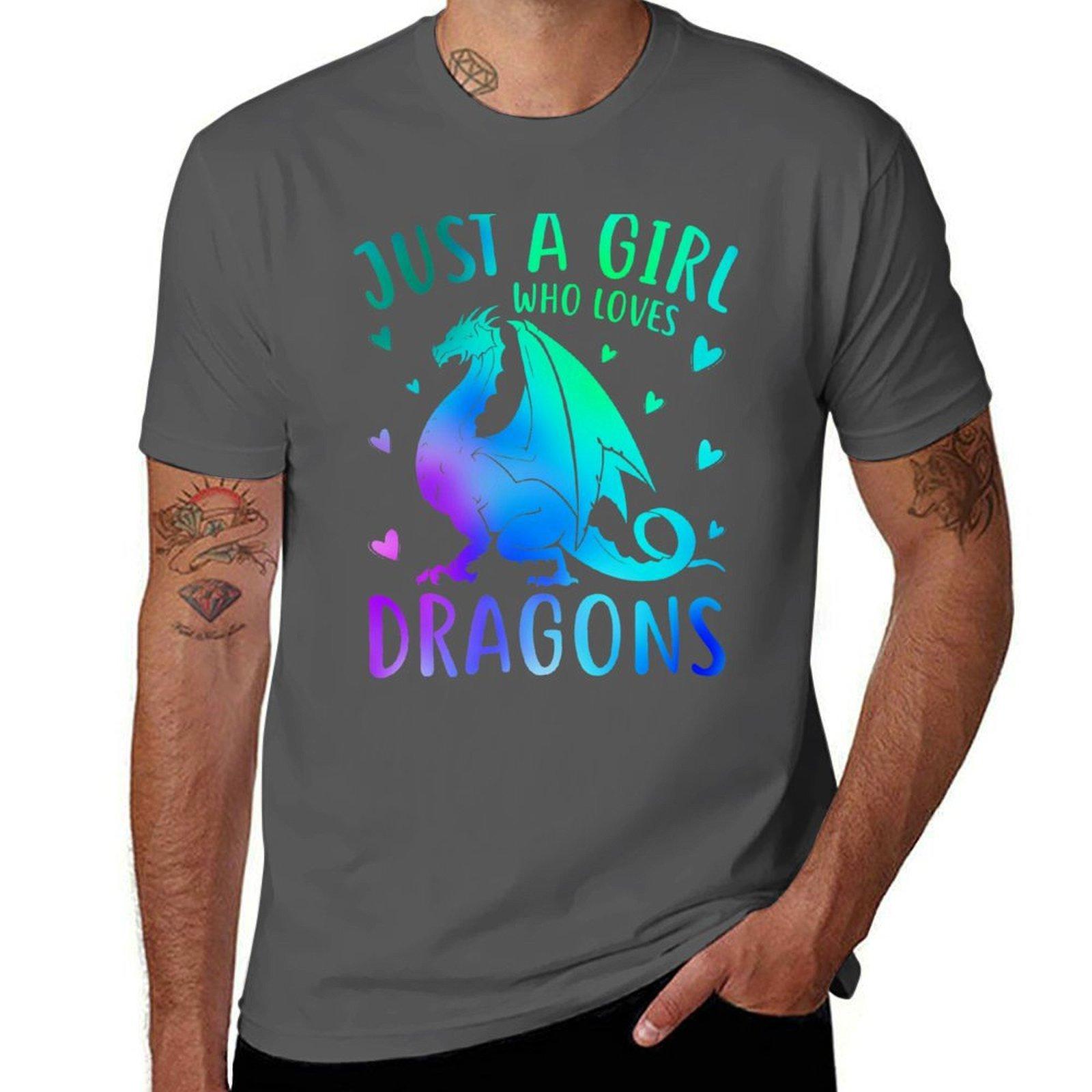 

Cute Just A Girl Who Loves Dragons Women and Girls T-Shirt man t shirt luxury T-Shirt 4XL