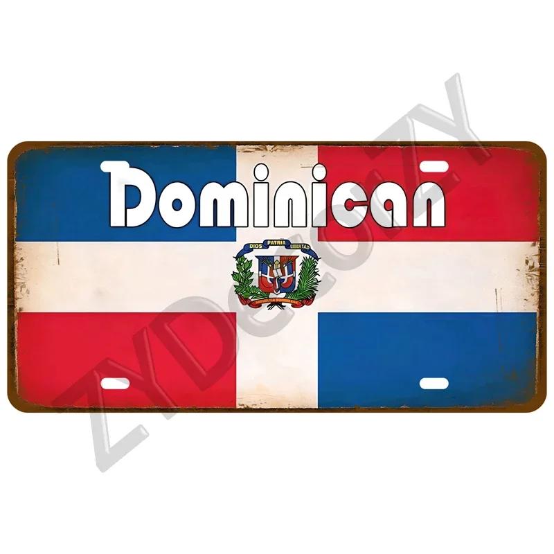 KLIOU Country Flag Tin Signs 15x30 Plaque France Spain Germany License Plate For Wall Home Restaurant Craft Bar Decor Metal Sign