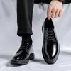 Fashion 6/8cm Classic Men Derby Shoes Platform Height Increase Dress Shoes Formal Business Elevator Shoes British Wedding Suit Shoes