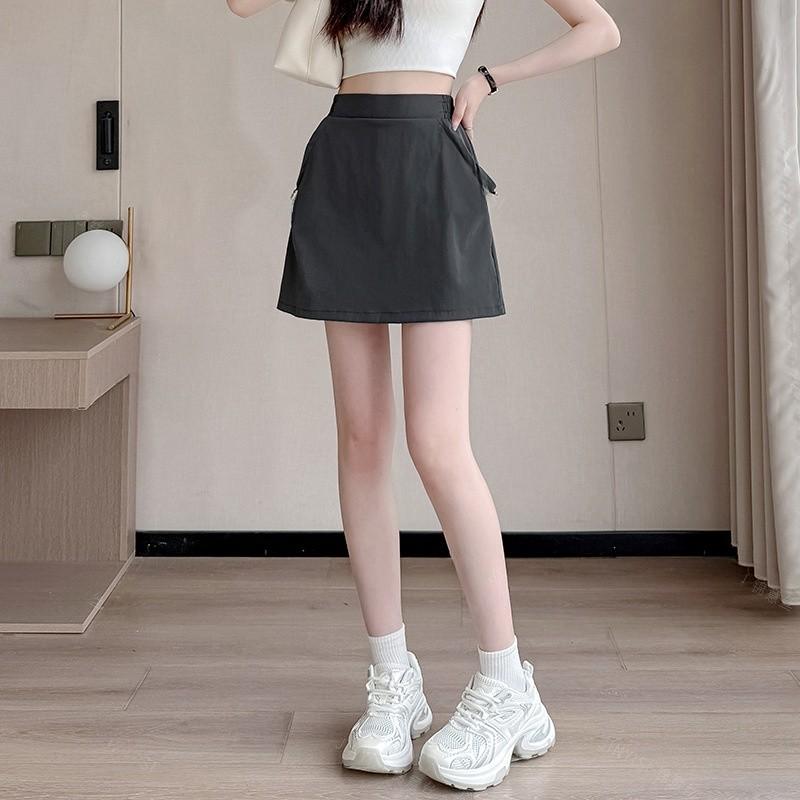 Casual Summer High Waist Aline Skirt With Drawstring For Womens Fashion