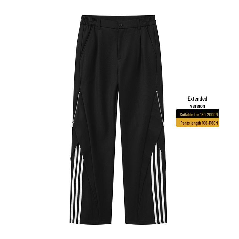 Muchi Odzież Męska: Dekonstruowane Spodnie High Street Luźne z Szerokimi Nogawkami na Zamek