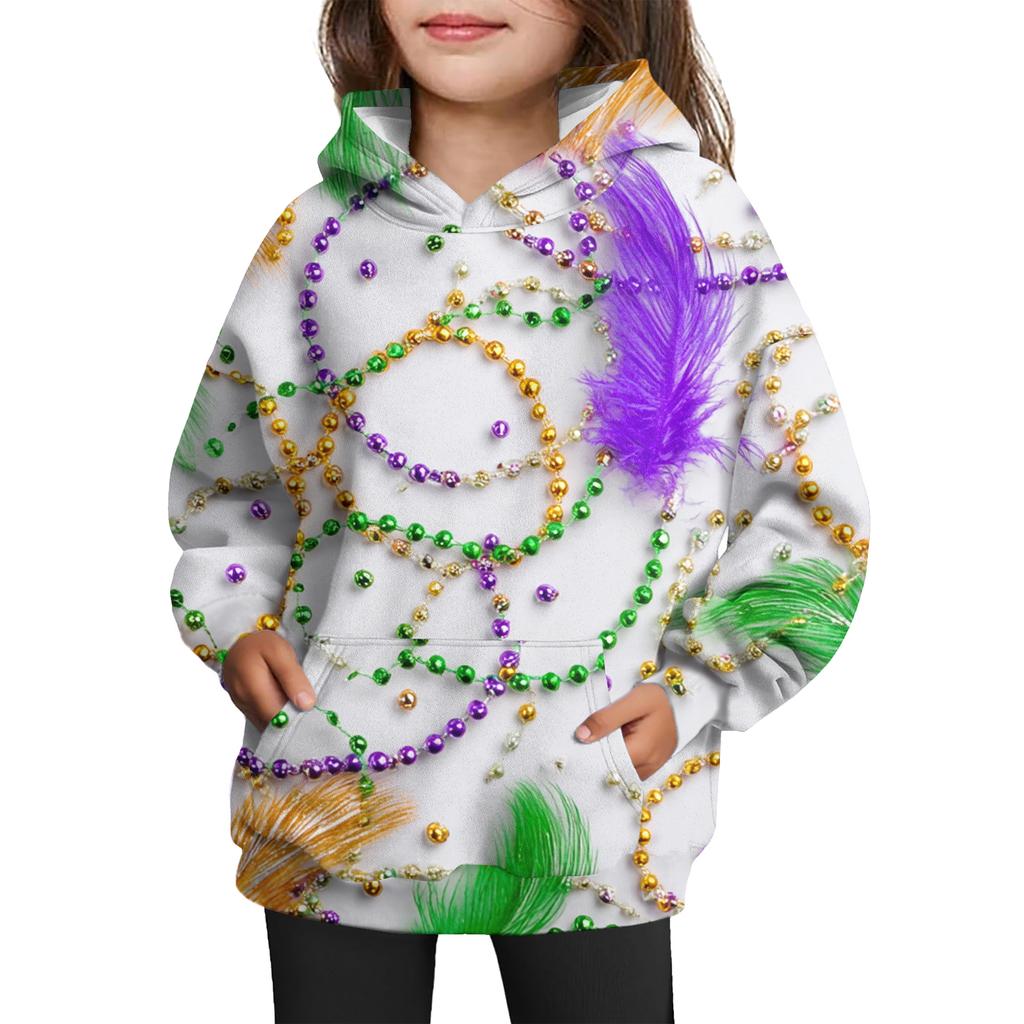 Dívčí mikina s kapucí a vázáním - Pulovr s potiskem Den karnevalu