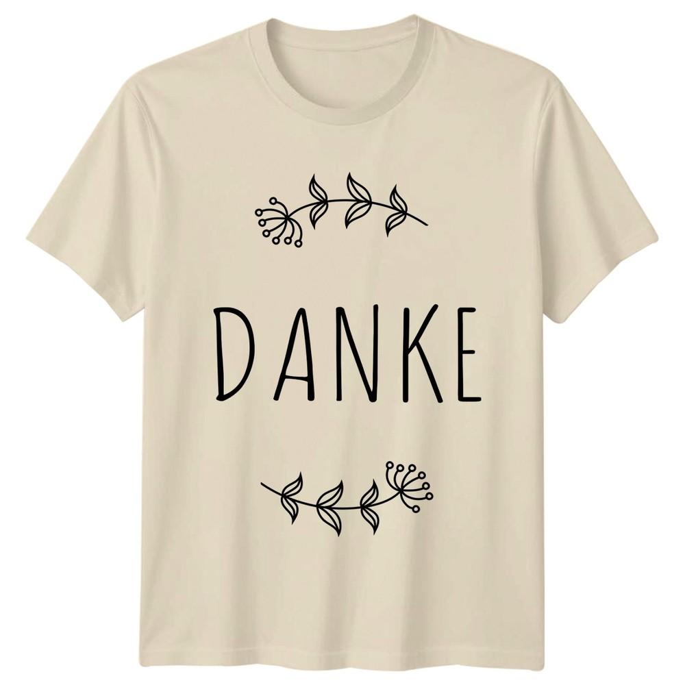 Danke Unisexs TShirt Floral Minimalist Gratitude Mothers Day Gift For Her