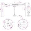 Garden Umbrella with Base 200 X 300 Cm Polyester Rectangular Cream