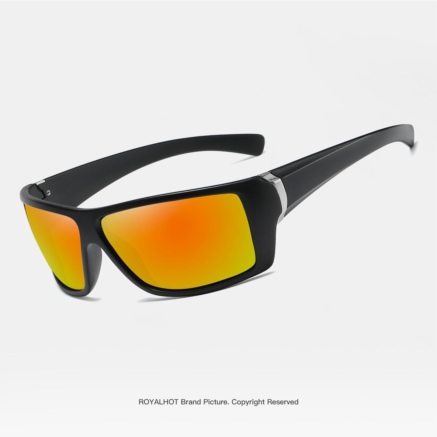 RoyalHot унисекс поляризационные синие спортивные солнцезащитные очки винтажные — фото 13