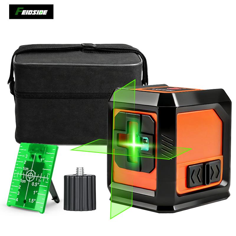 High-Precision Green Light Mini Laser Leveler with Automatic Cross 2-Line Projection