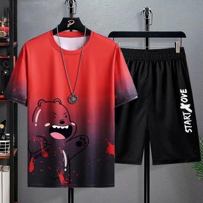 2025 Street Men's Trendy Quick Drying Cartoon Bear Personalized Printed T-shirt