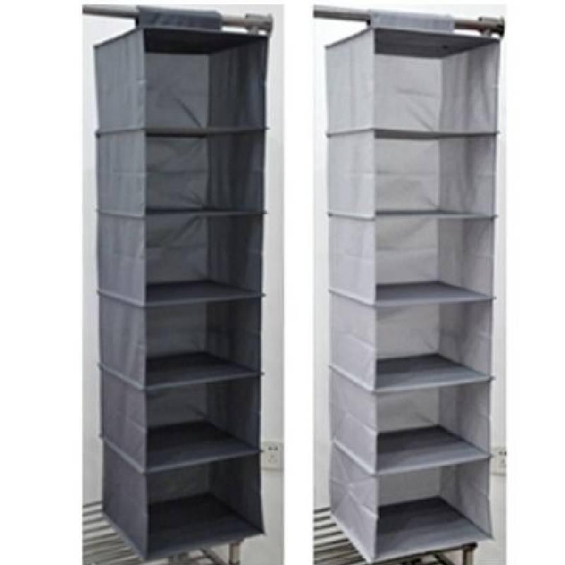 Layer 6 Shelf Closet Hanging Clothes Shoes Storage Rack Organizer Pocket Hanger