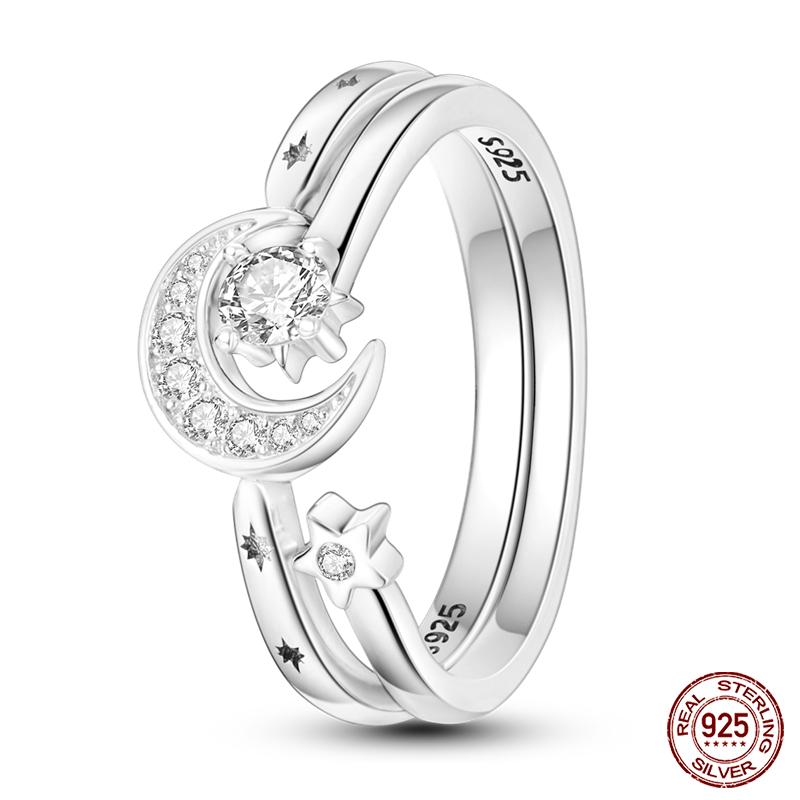 Original Design 925 Silver Blue Zircon For Ring Fit Women Wedding Wedding Wedding Engagement Silver Gift