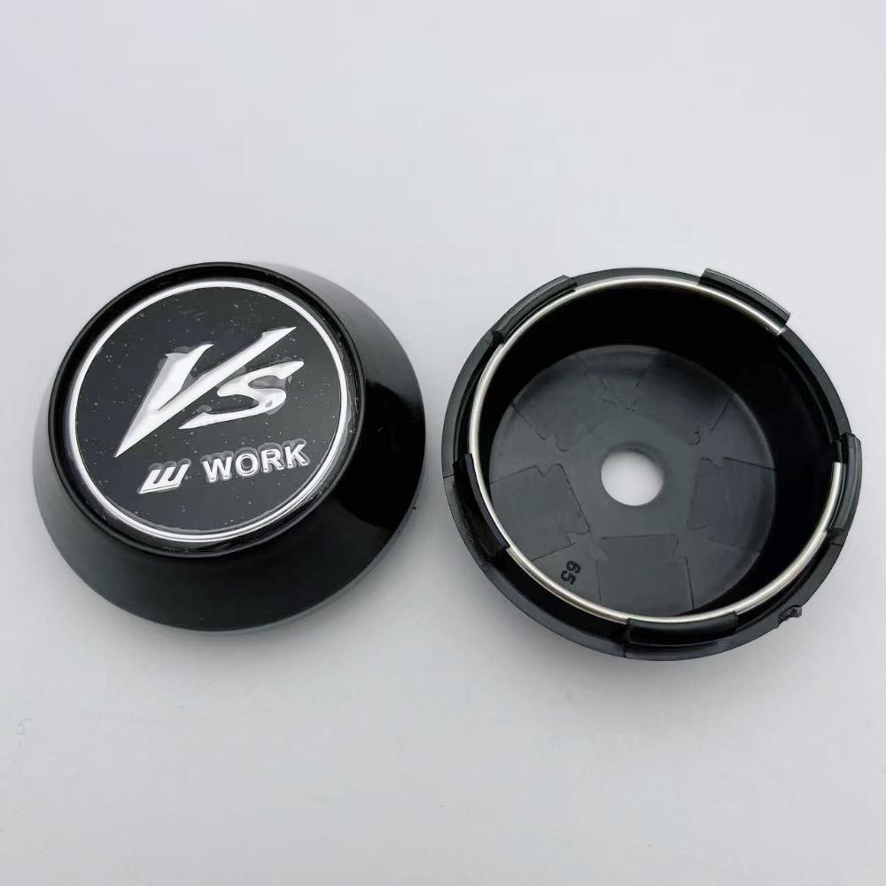 4pcs 60mm 64mm 65mm 68mm 69mm VS W Work Logo Emblem Car Wheel Center Caps High Cap Car Accessories for Wheels Hubcaps Rim Cover