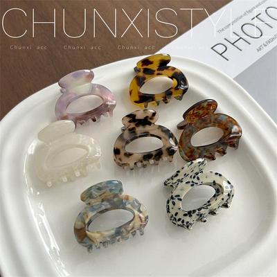 Elegant Korean Acetic Acid Half Updo Small Claw Hair Clip for Women