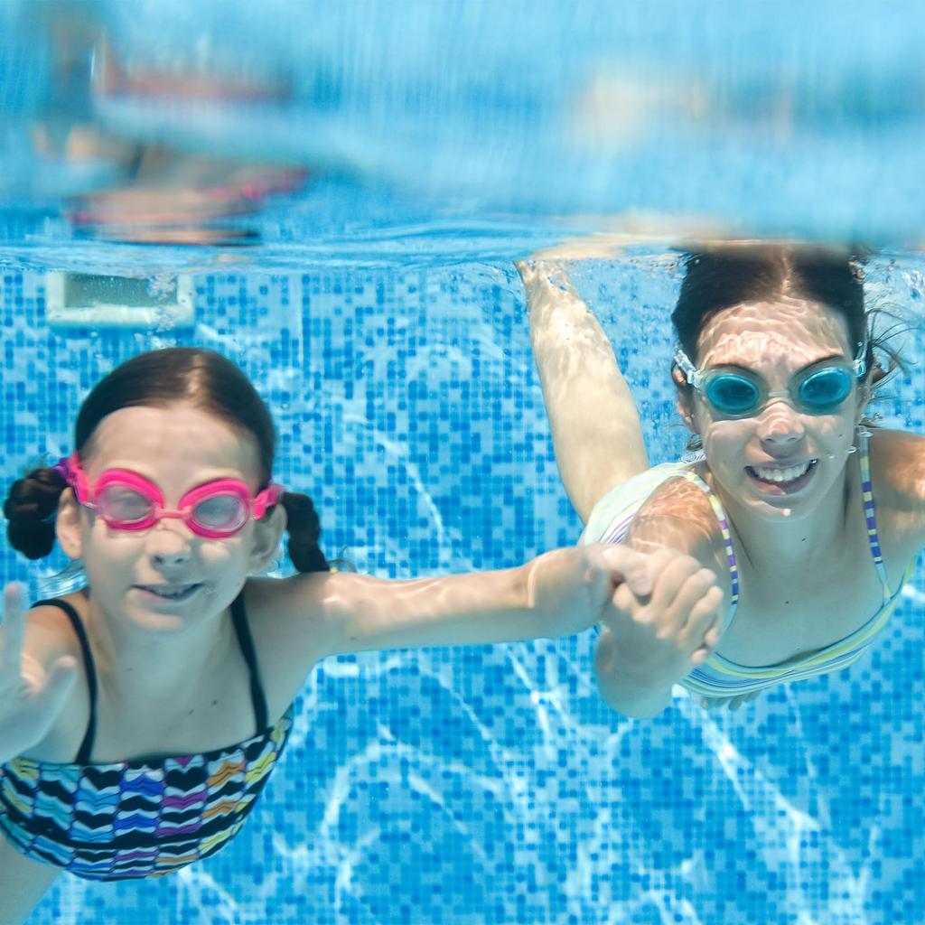 PATIKIL Unisex Swimming Goggles for Sunlight for Pools, Resistant, Leak-Free, Teenagers, Blue/Pink
