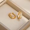 2024 Luxe Cross Micro-Inlaid Earrings: Versatile Niche Design for Autumn/Winter