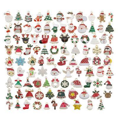 96 Pcs Mixed Christmas Pendants Christmas DIY Jewelry Pendants for Jewelry Bracelet Necklace