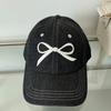 Embroidery Bowtie Hat for Girl Adjustable Spring Baseball Hat Korean Sun Hat Fashion Peaked Caps Cool Hair Decors