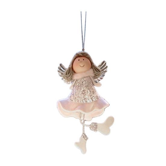 Cute Christmas Tree Hanging Charms Angel Ornaments, Plush Doll Pendant, Xmas Decorative Pastel Color Decor Ornaments for Home Holiday
