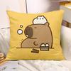 Cute Capybara Print Decorative Pillowcase Bedroom Living Room Square Cushion Pillowcase