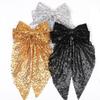 Champagne Glitter Sequin Hair Clips Oversized Bow Hairpins for Girls Children's Fashion Hair Accessories Back Head Barrettes