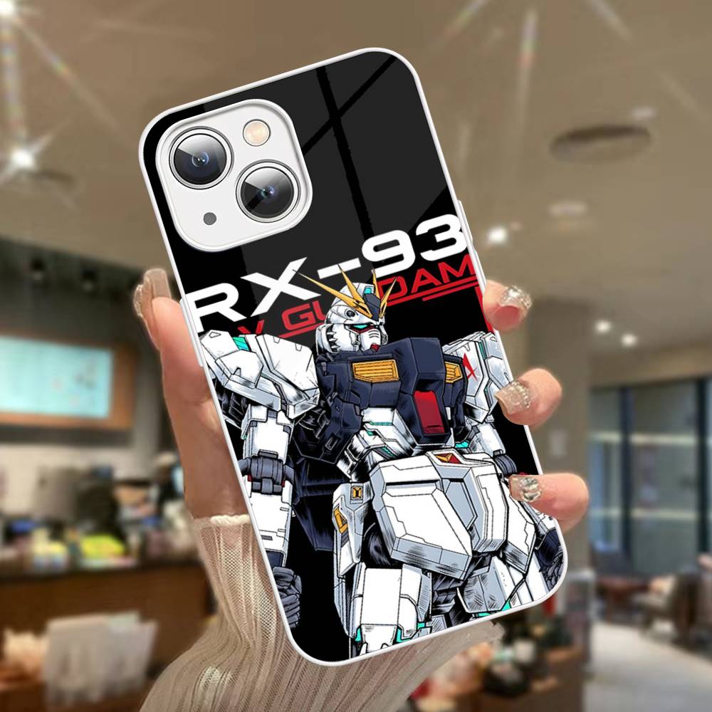 Cartoon G-Gundams For IPhone 14 13 12 Mini 11 Pro XS Max X XR 14 Plus Tempered Glass Cover